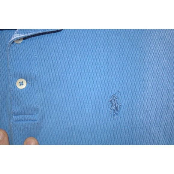 Ralph Lauren Polo Light Blue Polo w/ Small Blue Pony size Medium - Picture 3 of 4